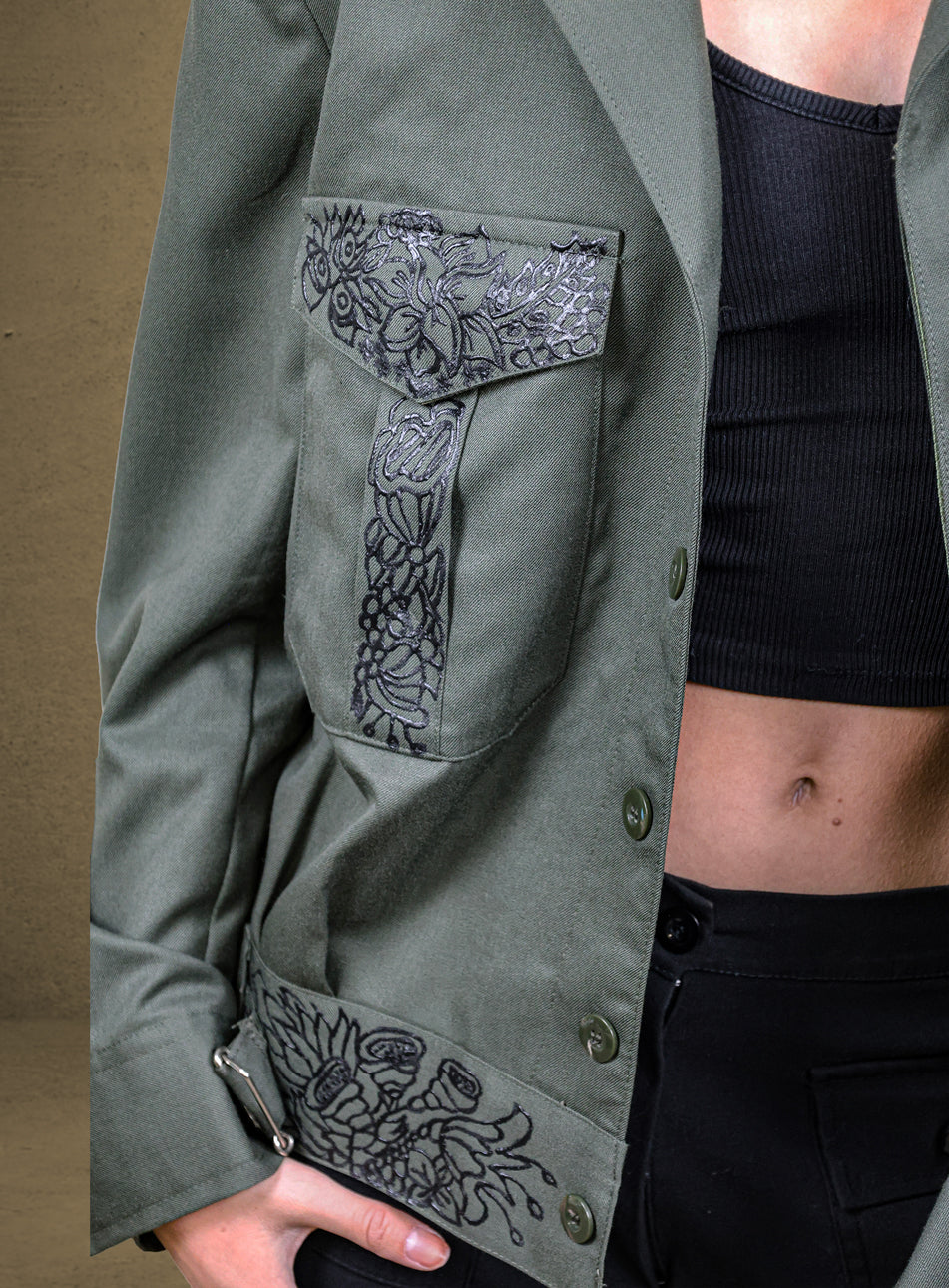 Pièce unique Unisexe Veste Army CHAGA Paris - Motif Jungle