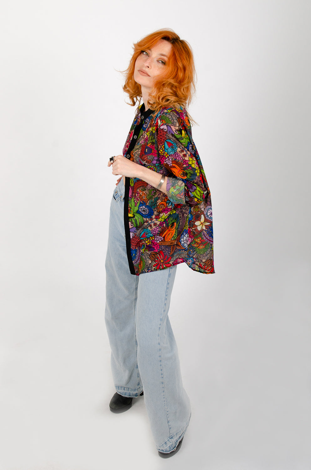 Chemise femme en voile léger CHAGA Paris - Motif Jungle