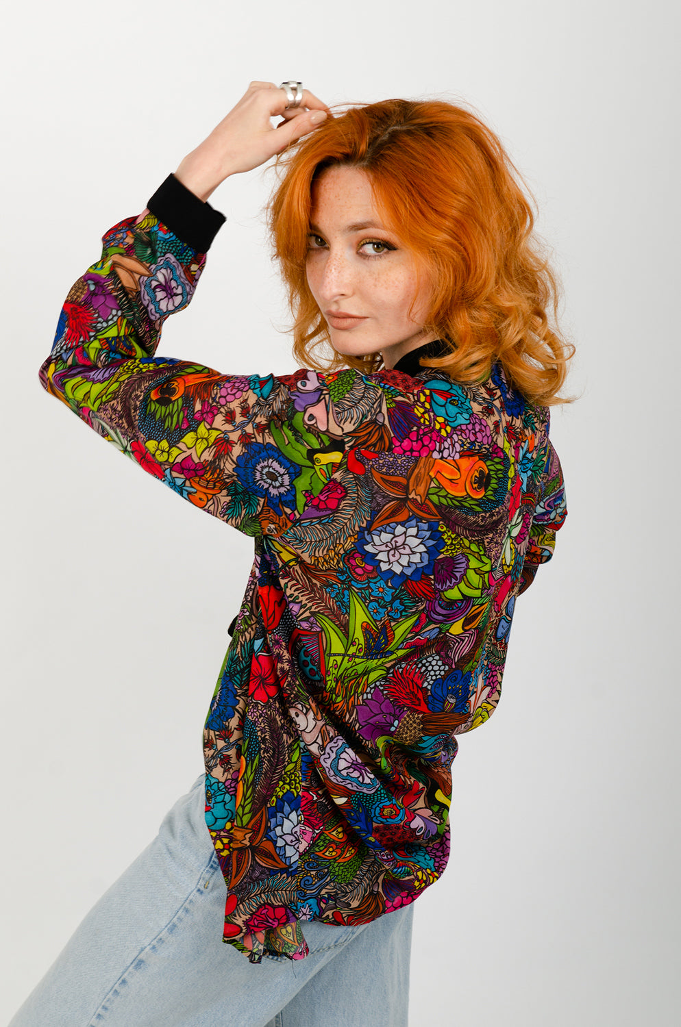 Chemise femme en voile léger CHAGA Paris - Motif Jungle