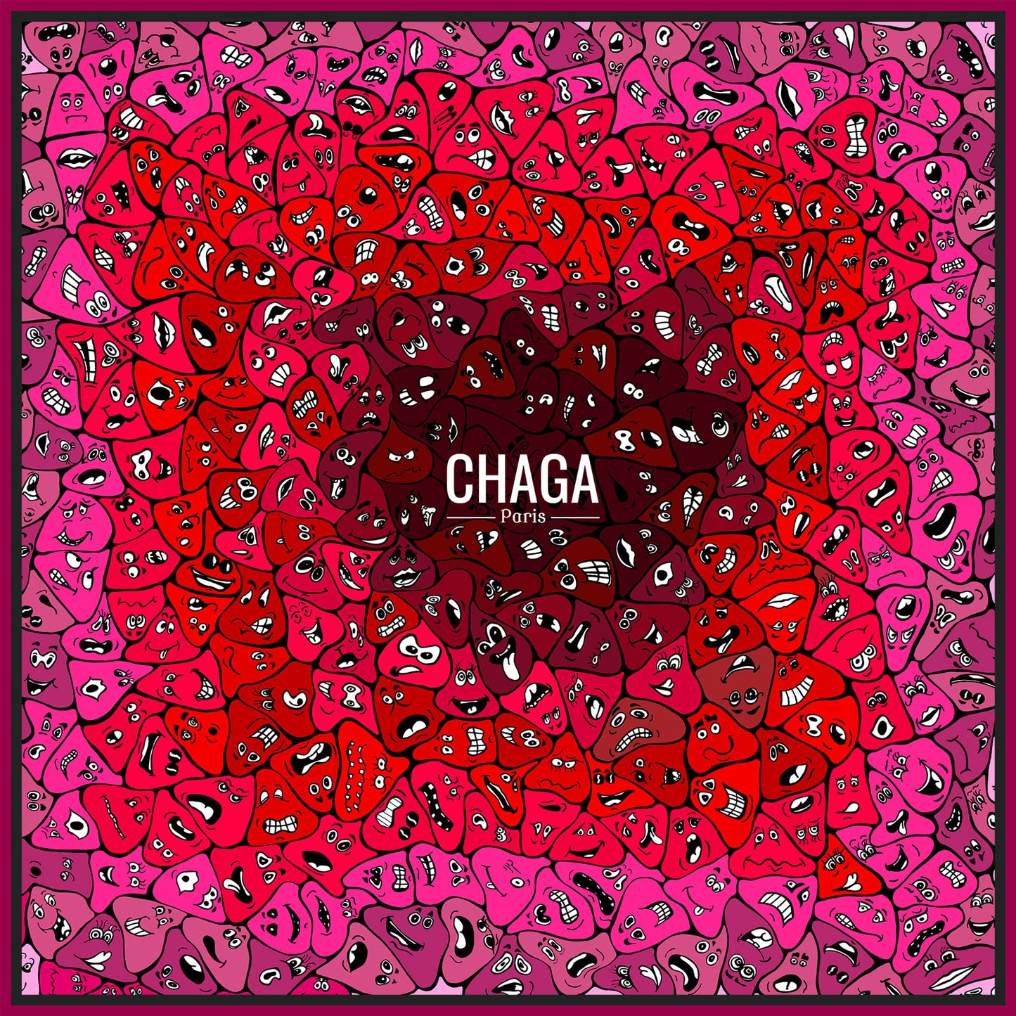 Foulard en voile léger 47 X 47 CHAGA Paris - Motif Coquelicot