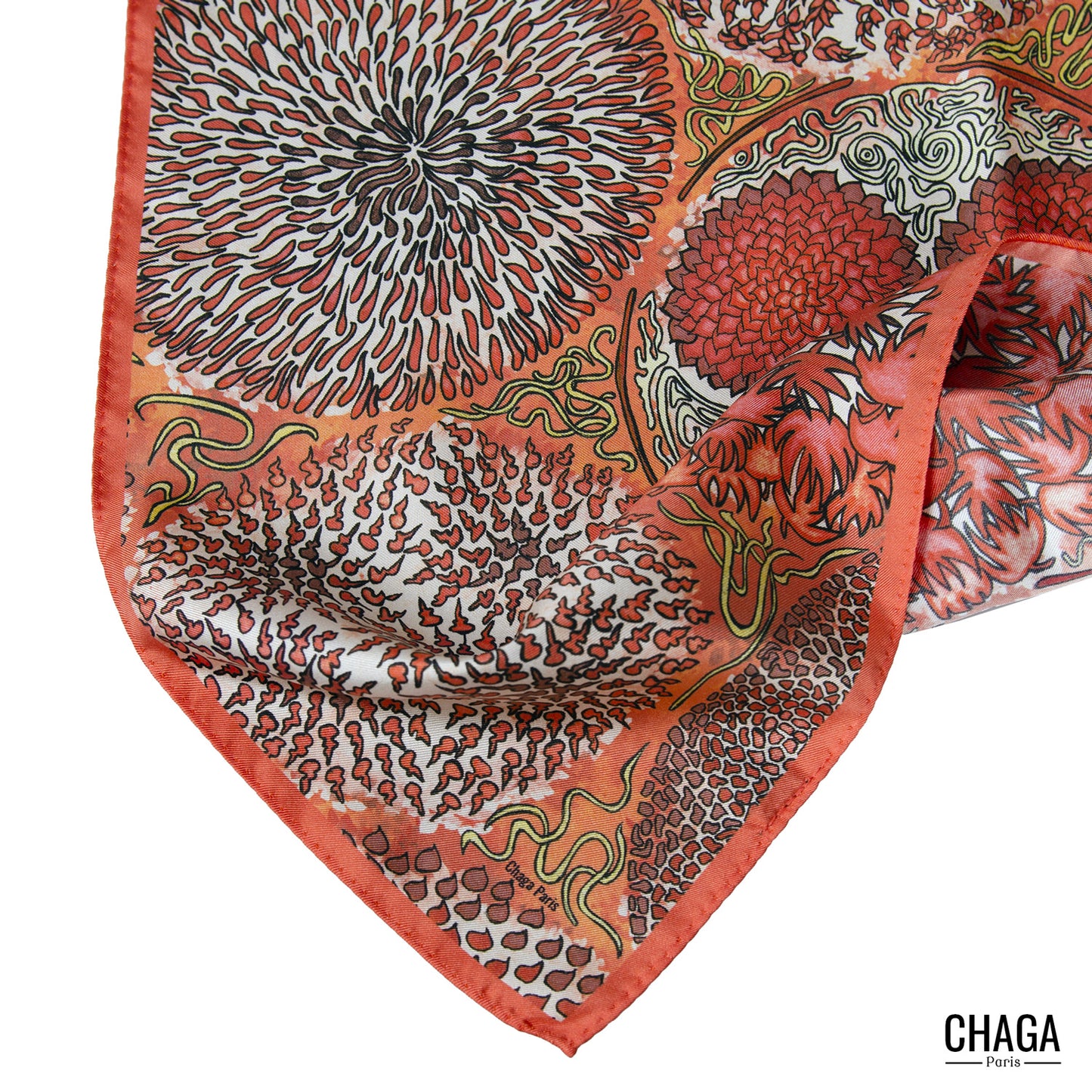 Pochette en soie homme 45 CHAGA Paris - Motif Nénusphères