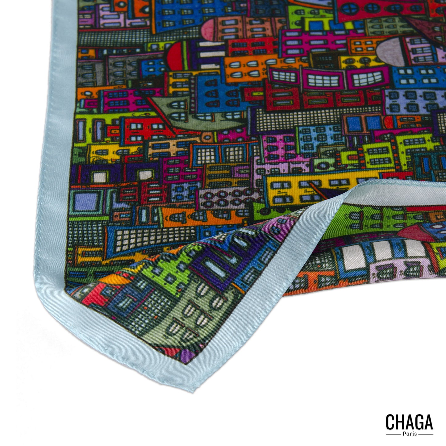 Carré de soie femme 45 CHAGA Paris - Motif Rêveuse