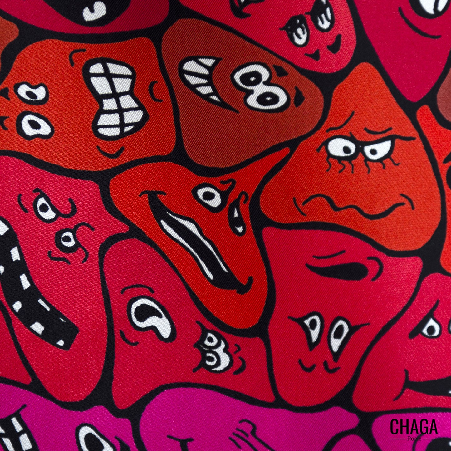 Foulard en soie homme 90 CHAGA Paris - Motif Coquelicot