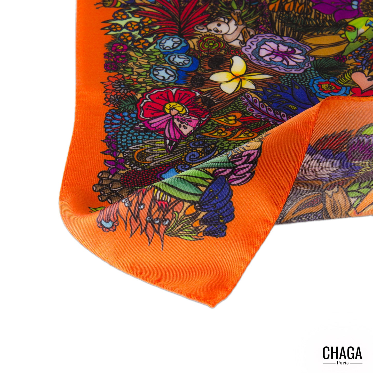Foulard en soie homme 90 CHAGA Paris - Motif Jungle