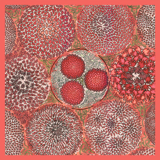 Foulard en soie homme 90 CHAGA Paris - Motif Nénusphères