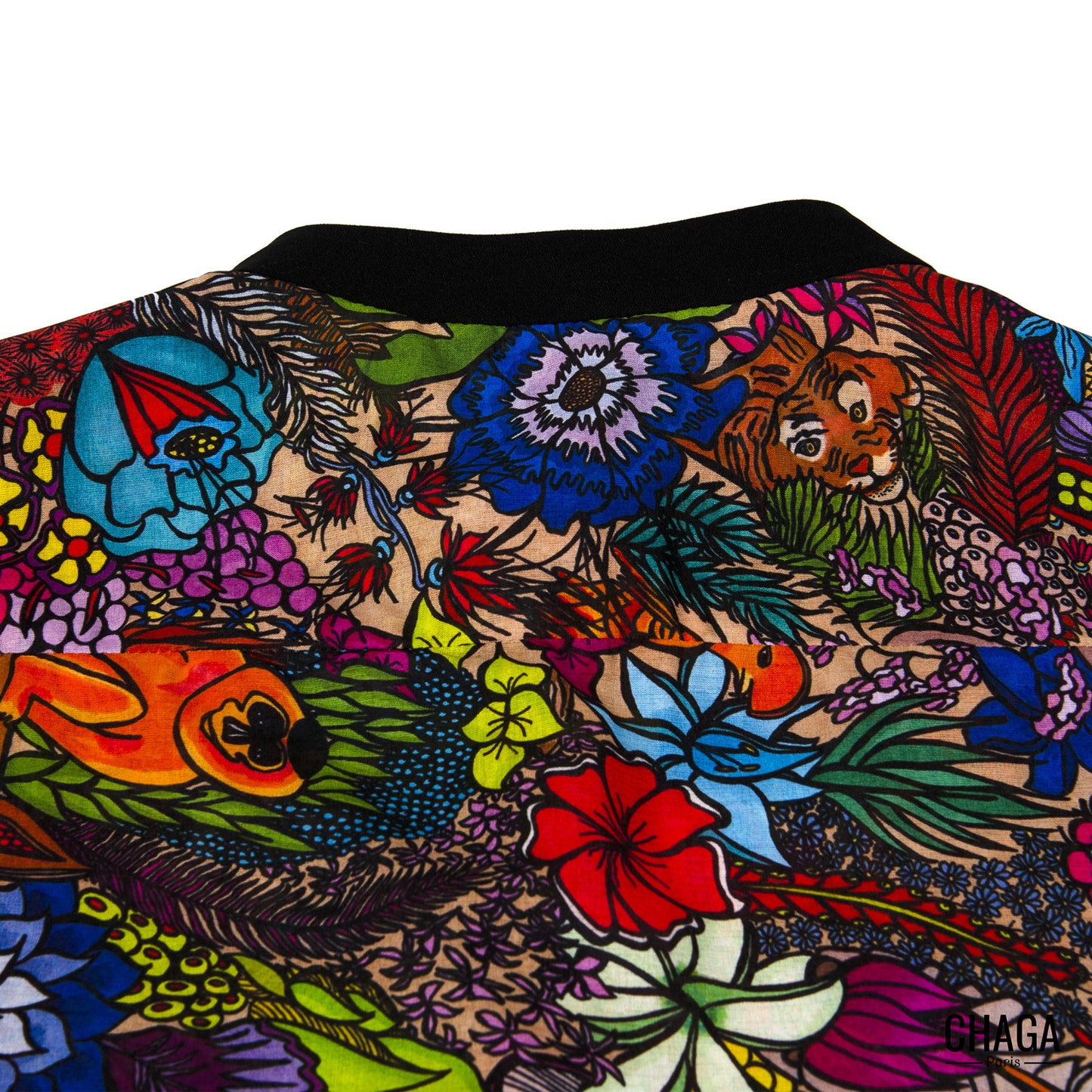 Chemise femme en voile léger CHAGA Paris - Motif Jungle