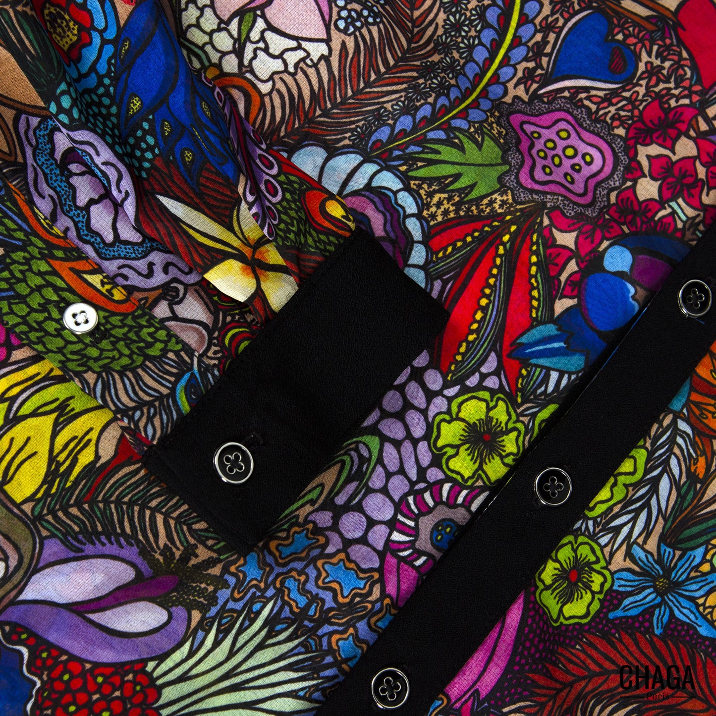 Chemise femme en voile léger CHAGA Paris - Motif Jungle