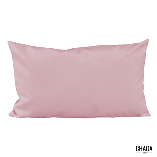 Coussin de créateur en velours CHAGA Paris - Motif Rose perle