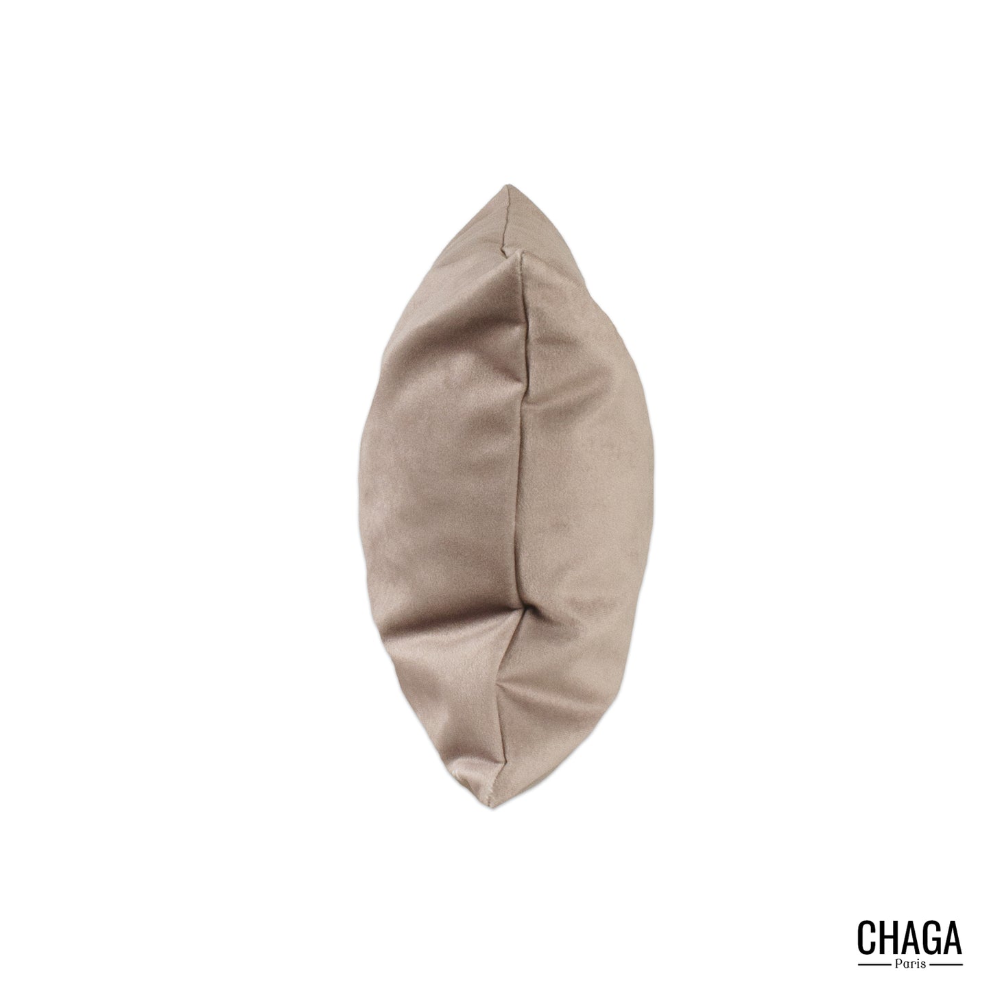 Coussin de créateur en velours CHAGA Paris - Motif Taupe