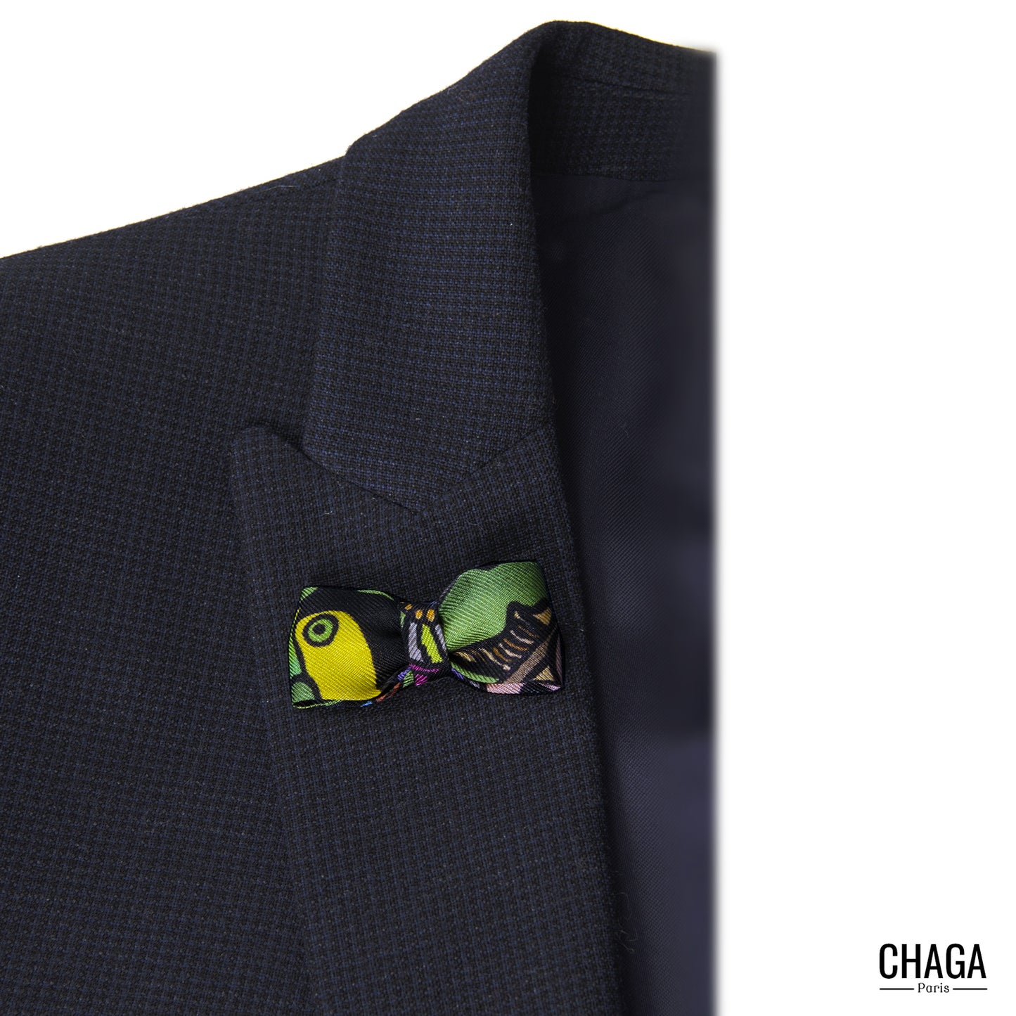 Noeud papillon en soie blazer CHAGA Paris - Motif Jungle