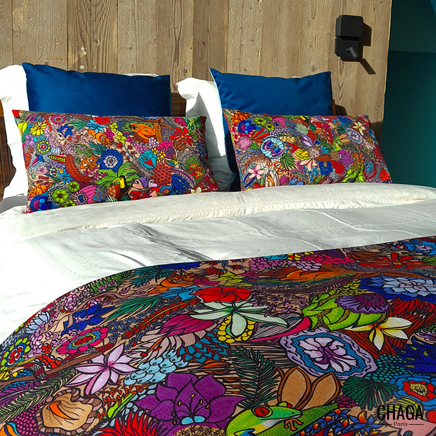 Plaid en polaire CHAGA Paris - Motif Jungle