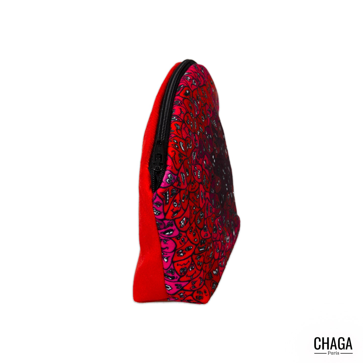 Pochette XS en velours CHAGA Paris - Motif Coquelicot