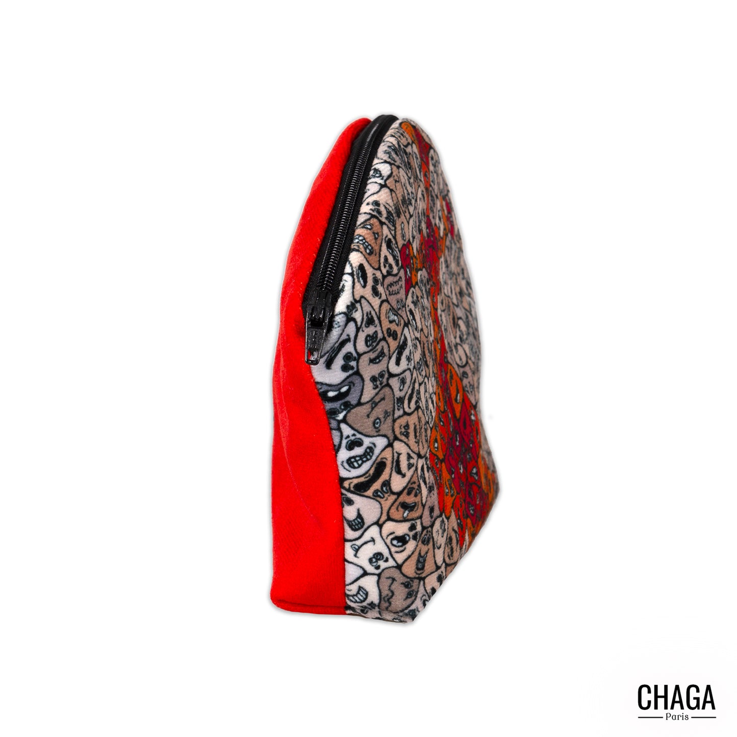 Pochette XS en velours CHAGA Paris - Motif Femme orange