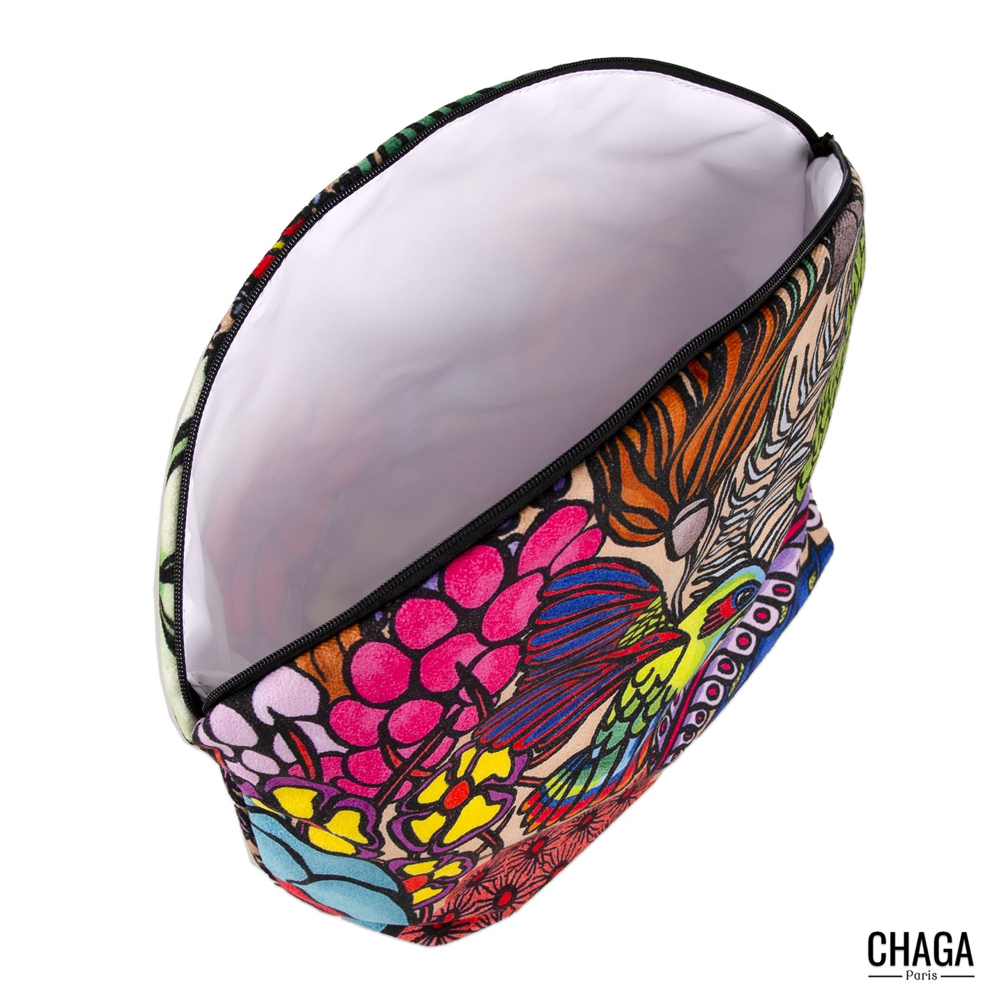 Pochette XS en velours CHAGA Paris - Motif Colibri