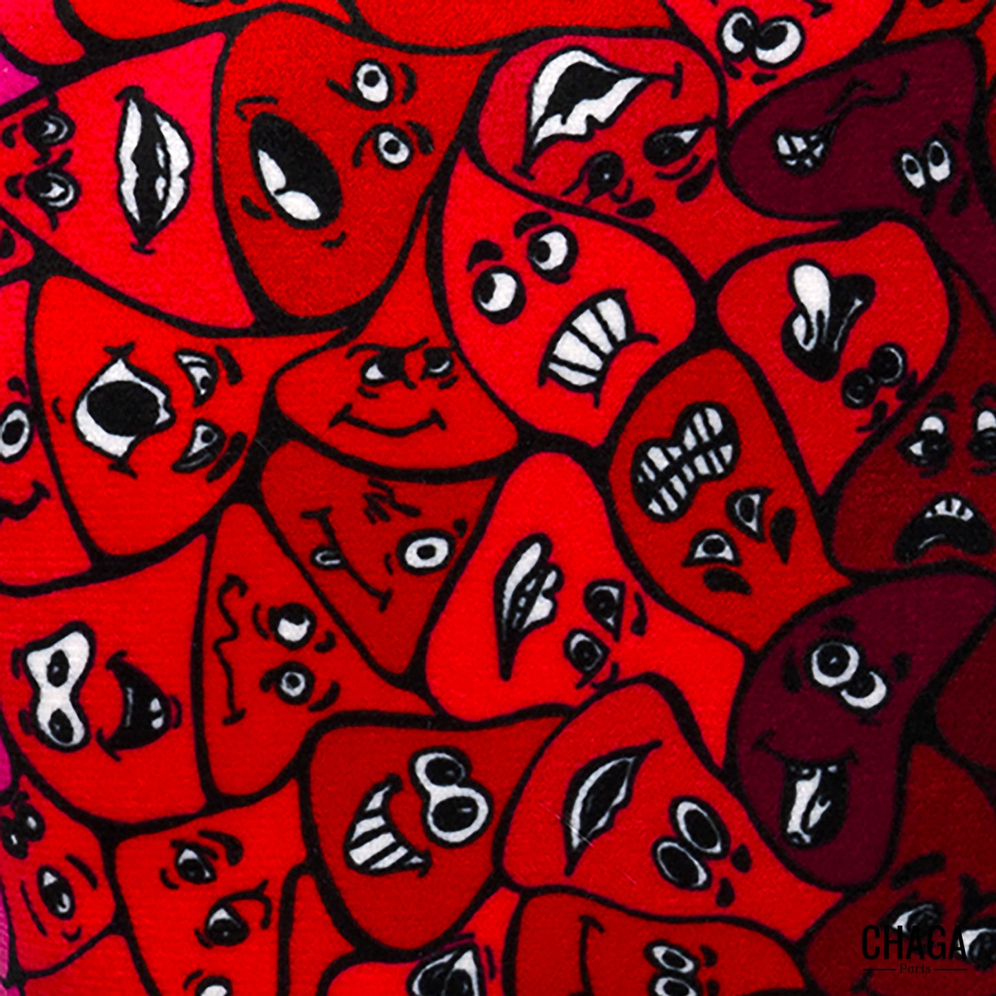 Pochette XS en velours CHAGA Paris - Motif Coquelicot