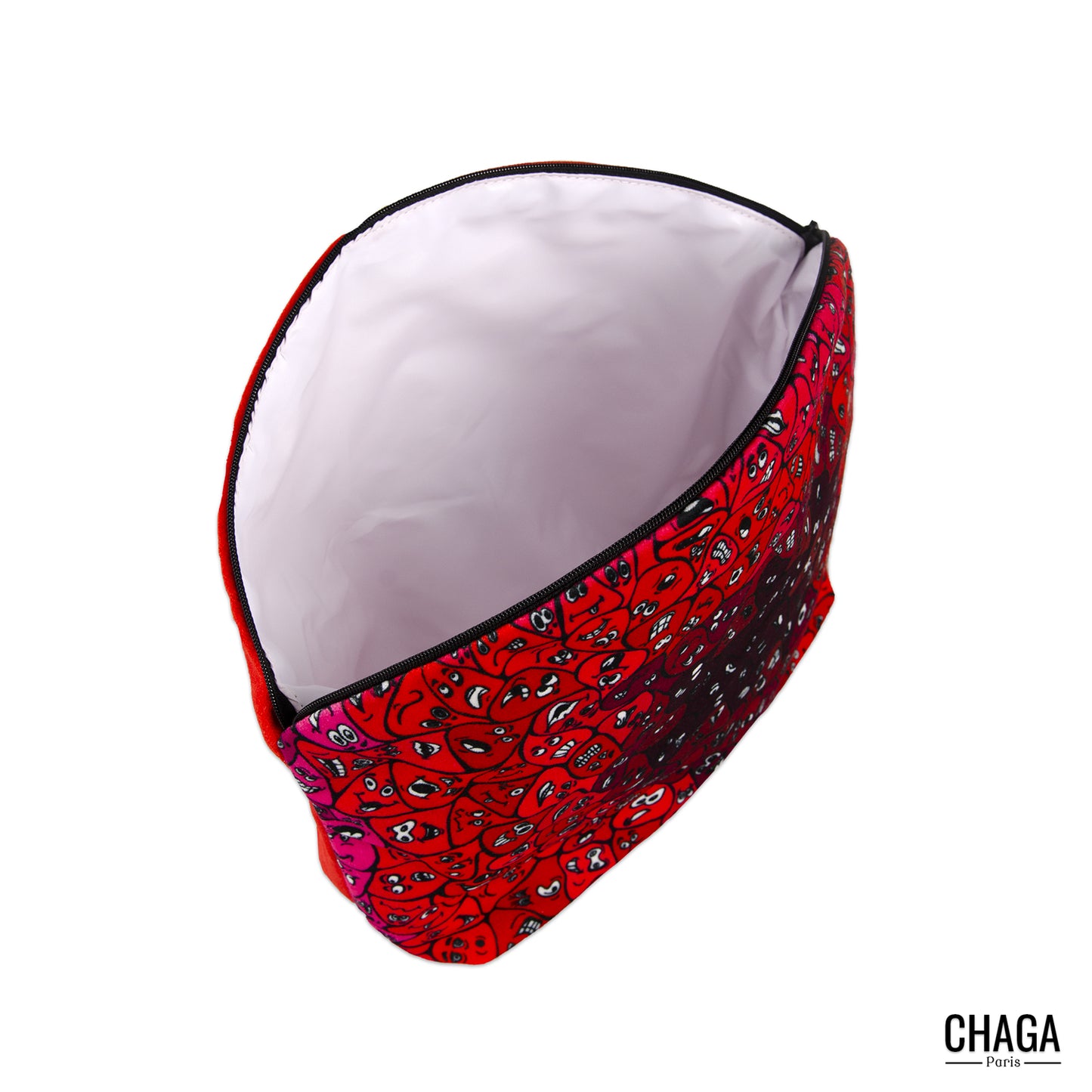Pochette XS en velours CHAGA Paris - Motif Coquelicot