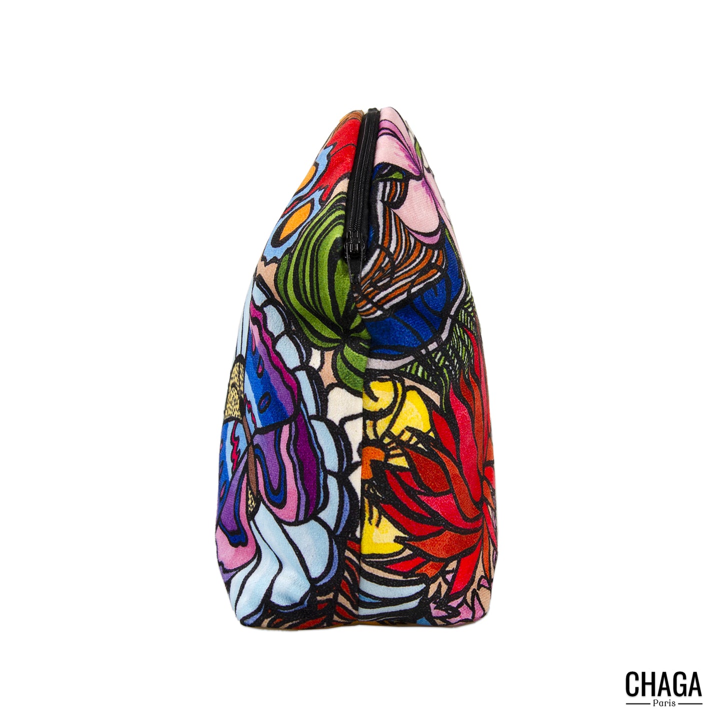 Pochette large en velours CHAGA Paris - Motif Ecureuil