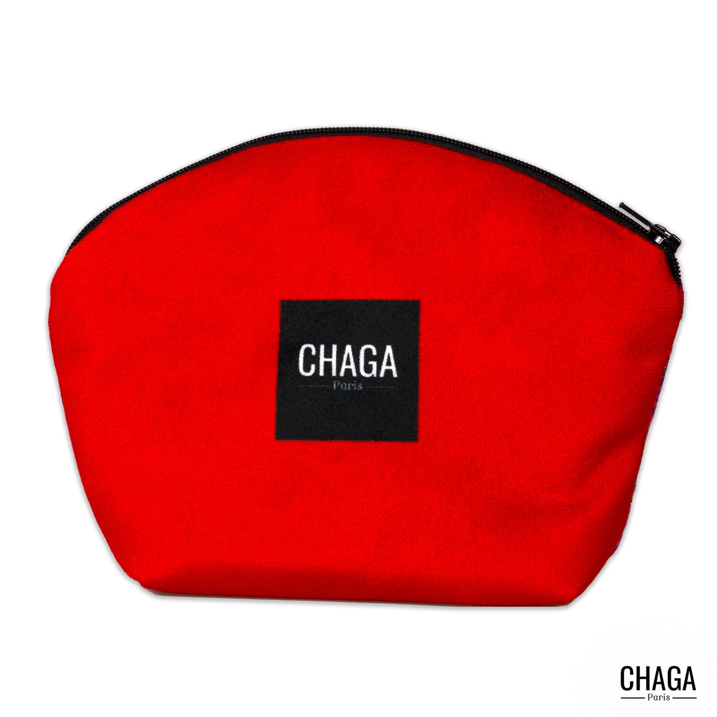 Pochette XS en velours CHAGA Paris - Motif Femme orange