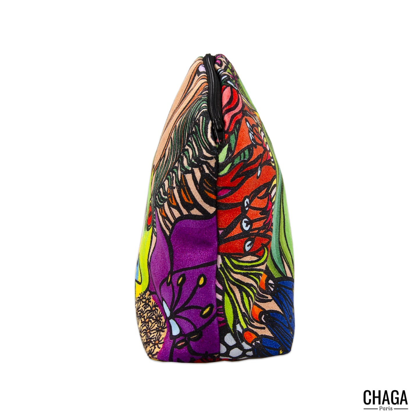 Pochette large en velours CHAGA Paris - Motif Grenouille