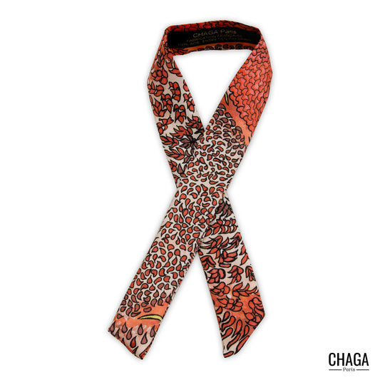 Twilly unisexe en soie CHAGA Paris - Motif Nénusphères