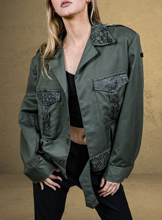 Pièce unique Unisexe Veste Army CHAGA Paris - Motif Jungle