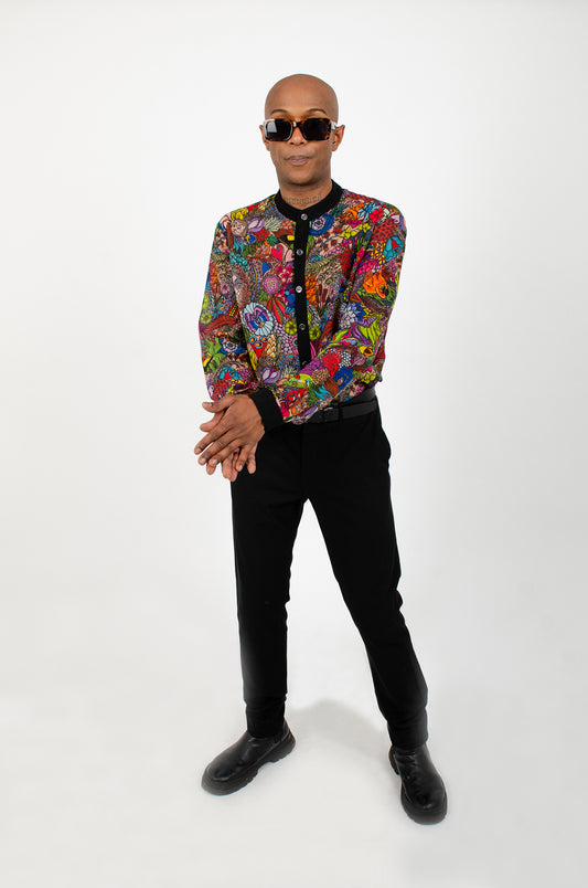 Chemise homme en voile léger CHAGA Paris - Motif Jungle