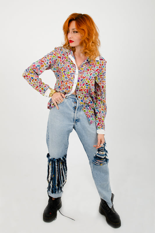 Chemise femme en voile léger CHAGA Paris - Motif Gourmandises