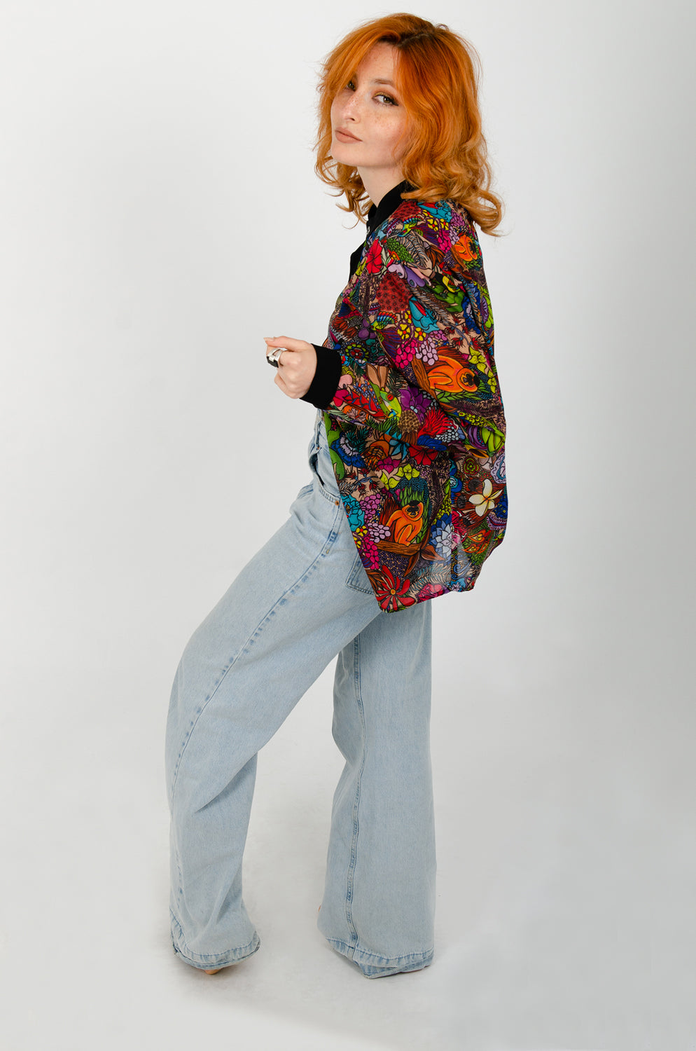 Chemise femme en voile de soie CHAGA Paris - Motif Jungle