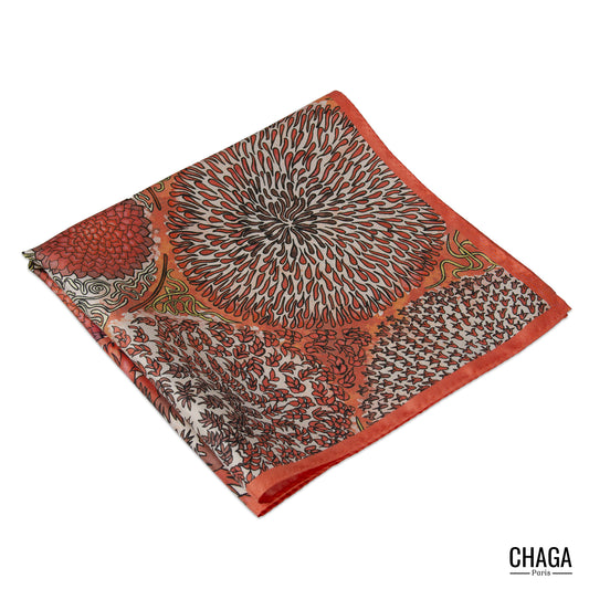 Pochette en soie homme 45 CHAGA Paris - Motif Nénusphères