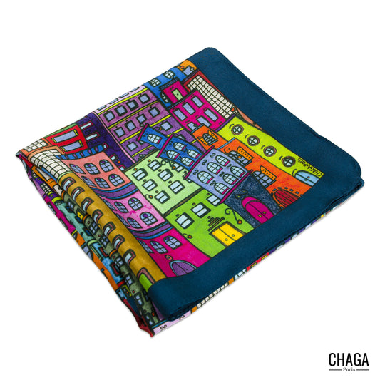Foulard en soie homme 90 CHAGA Paris - Motif Authentique