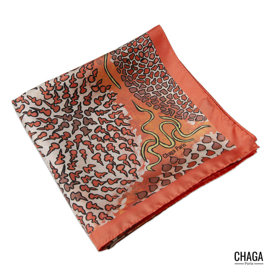 Foulard en soie homme 90 CHAGA Paris - Motif Nénusphères
