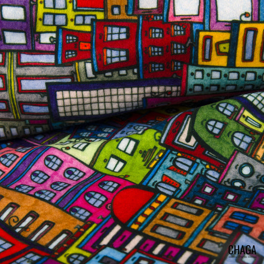 Plaid en polaire CHAGA Paris - Motif Ville