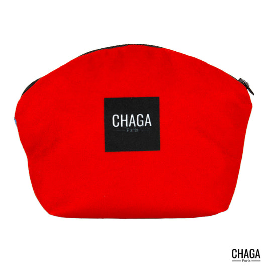 Pochette XS en velours CHAGA Paris - Motif Ville rouge