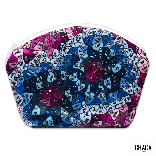 Pochette XS en velours CHAGA Paris - Motif Masque