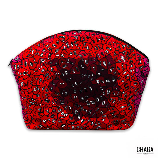 Pochette XS en velours CHAGA Paris - Motif Coquelicot