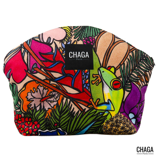 Pochette large en velours CHAGA Paris - Motif Grenouille