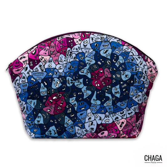 Pochette large en velours CHAGA Paris - Motif Masque