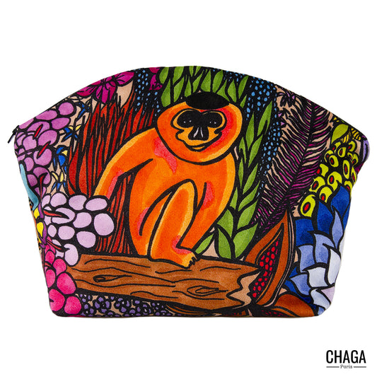 Pochette XS en velours CHAGA Paris - Motif Singe
